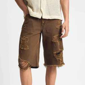 Nouveaux shorts d'été en gros pour hommes et shorts en jean à manches courtes avec logo personnalisé tendance - Product Image 6