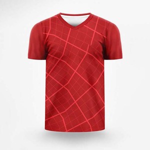 Maillot de football pour homme à col en V géométrique orange, manches courtes, en polyester respirant, uniforme de football toutes saisons - Product Image 5