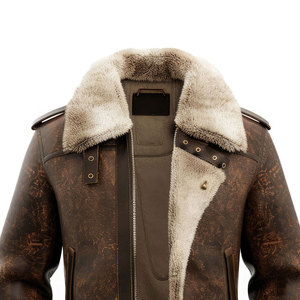 100% Genuine Sheepskin Leather <b>Sherpa</b> <b>Jacket</b> For <b>Man</b> With Fur Custom Design Breathable Casual Winter Leather <b>Sherpa</b> <b>Jackets</b> - Product Image 2
