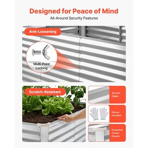 Fioriera Rettangolare Rialzata in Metallo Zincato 8x4x3 piedi, Kit Vaso da Giardino Senza Fondo per Esterni - Product Image 6