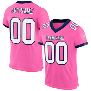 เสื้อเจอร์ซีย์กราฟิกโอเวอร์ไซส์สั่งทำพิเศษ สีชมพู สไตล์สตรีทแวร์ ลายฟุตบอล สีขาวกรมท่า ผ้าตาข่าย คุณภาพสูง แท้ สำหรับเล่นกีฬา - Product Image 1