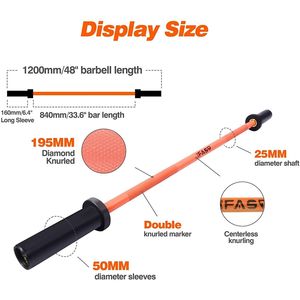 Barra de Pesas Olímpica de Cromo Sólido de 4 Pies, Capacidad de 400 Libras, para Entrenamiento en Casa, Barra de Pesas de 4 Pies, Barra de Pesas de Cromo Sólido de 4 Pies - Product Image 2