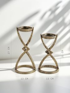 <b>Hourglass</b> Candle Stand Elegant Metal Candle Holder with Modern Sculptural Design for Home Decor Gifting - Product Image 6