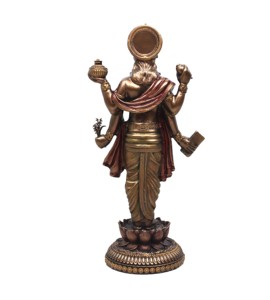 Venta al por Mayor de Artesanías Nirmala, Estatua de Resina Fundida en Frío del Dios Dhanvantari Vishnu Avatar, Acabado en Cobre Antiguo, Religioso Hindú - Product Image 5