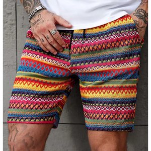 Men Tropical <b>Shorts</b> Elastic Waist Drawstring Beach Summer Casual Holiday Printed Colorful Lightweight White top mens summer - Product Image 1