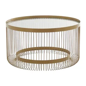 โต๊ะกาแฟโลหะทรงกลมแบบทันสมัย โต๊ะกาแฟโลหะลายตอกแบบโบราณ ตกแต่งสวนสไตล์บ้านไร่ - Product Image 4