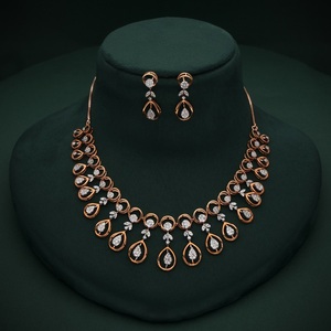 Ensemble de collier de mariage unisexe en or massif 18 carats avec diamants naturels taille brillant rond, bijoux tendance, cadeau de luxe - Product Image 2