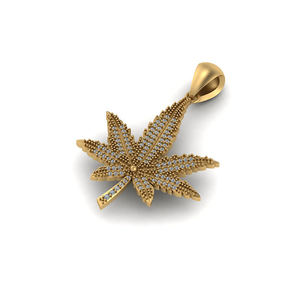 Trendy Collection Women's Fine Jewelry Custom 10k <b>Solid</b> Gold Iced Floral Leaf Clover Inspired Moissanite Pendant <b>Necklace</b> Gift - Product Image 1