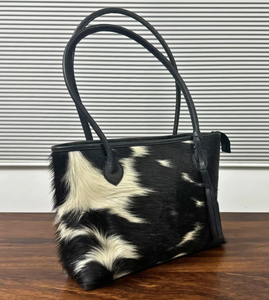 Bolso Tote de Cuero Vacuno con Pelo, Estilo Vintage, Gran Capacidad, Portátil, de Cuero Genuino - Product Image 3