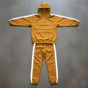 Men's Tracksuit Custom <b>Reflective</b> logo <b>Jacket</b> and Pants Set with <b>Reflective</b> Strip Nylon Windbreaker Hoodie for Men - Product Image 1
