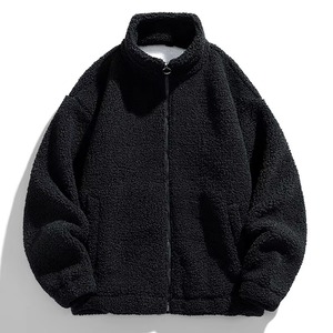 White <b>Sherpa</b> Fleece Jacket Zip Up Teddy <b>Coat</b> Stand Collar Thick Casual Outerwear for Men and <b>Women</b> - Product Image 4