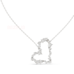 Collier pendentif cœur en diamant multi-formes Supreme en or jaune, bijoux fins de luxe en or jaune 14 carats - Product Image 2