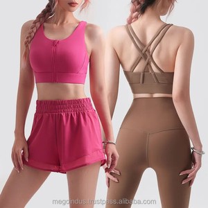 Soutien-gorge de sport/yoga réversible léger pour enfants, grande taille, avec logo personnalisé, fermeture éclair et protection antichoc - Product Image 3