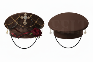LOW MOQ OEM Decorative Peak Cap with Rose Lace Cross Design Adjustable Fashion <b>Hat</b> for Women Costume Party Accessories Caps - Product Image 4