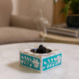 Luxury Wooden <b>Bakhoor</b> Burner with Brass Inlay and Mother of Pearl Design Arabic <b>Oud</b> Incense Holder Ramadan Eid Gift - Product Image 2