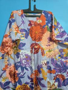 Nuevo Kaftán con Estampado Floral, Cuello en V, Corte Ajustado, de Algodón Suave Indio, con Encaje, Largo, para Playa, Regalo para Damas de Honor - Product Image 2