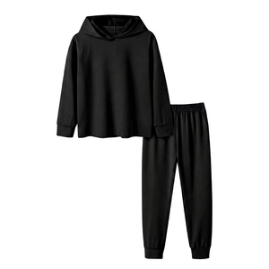 Chándal Unisex Azul Marino con Capucha, Ecológico, de Manga Larga, Color Sólido, Informal, Transpirable, de Spandex/Poliéster, para Invierno - Product Image 4