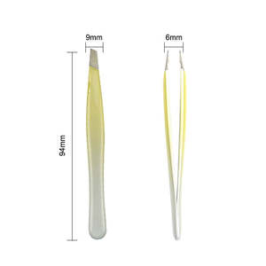 Pince à épiler professionnelle en acier inoxydable à pointe inclinée, 1 pièce, pince à épiler scintillante, 2 couleurs, ensemble pour sourcils - Product Image 3