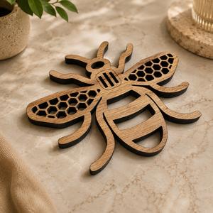 Honey Bee Laser Cut Solid Wood Coaster Handcrafted Heat Resistant Drink Mat <b>Table</b> <b>Protector</b> Coffee Tea Cup Holder Home Decor - Product Image 1