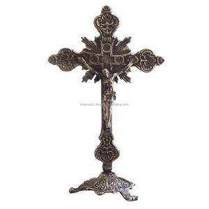 Croix religieuse décorative en Aluminium, décorations murales en métal pour la maison, décoration murale suspendue en métal religieux - Product Image 1