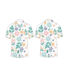 เสื้อโปโลพิมพ์ลายดอกไม้สีขาวพาสเทลสำหรับผู้ชายแบบกำหนดเองแขนสั้นเสื้อกอล์ฟแฟชั่นฤดูร้อนแบบลำลอง - Product Image 6