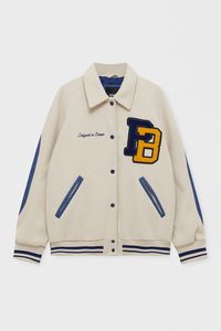 Blouson universitaire personnalisé pour homme, style streetwear hiver, broderie premium, OEM/ODM, 100% laine peignée, logo frontal - Product Image 3
