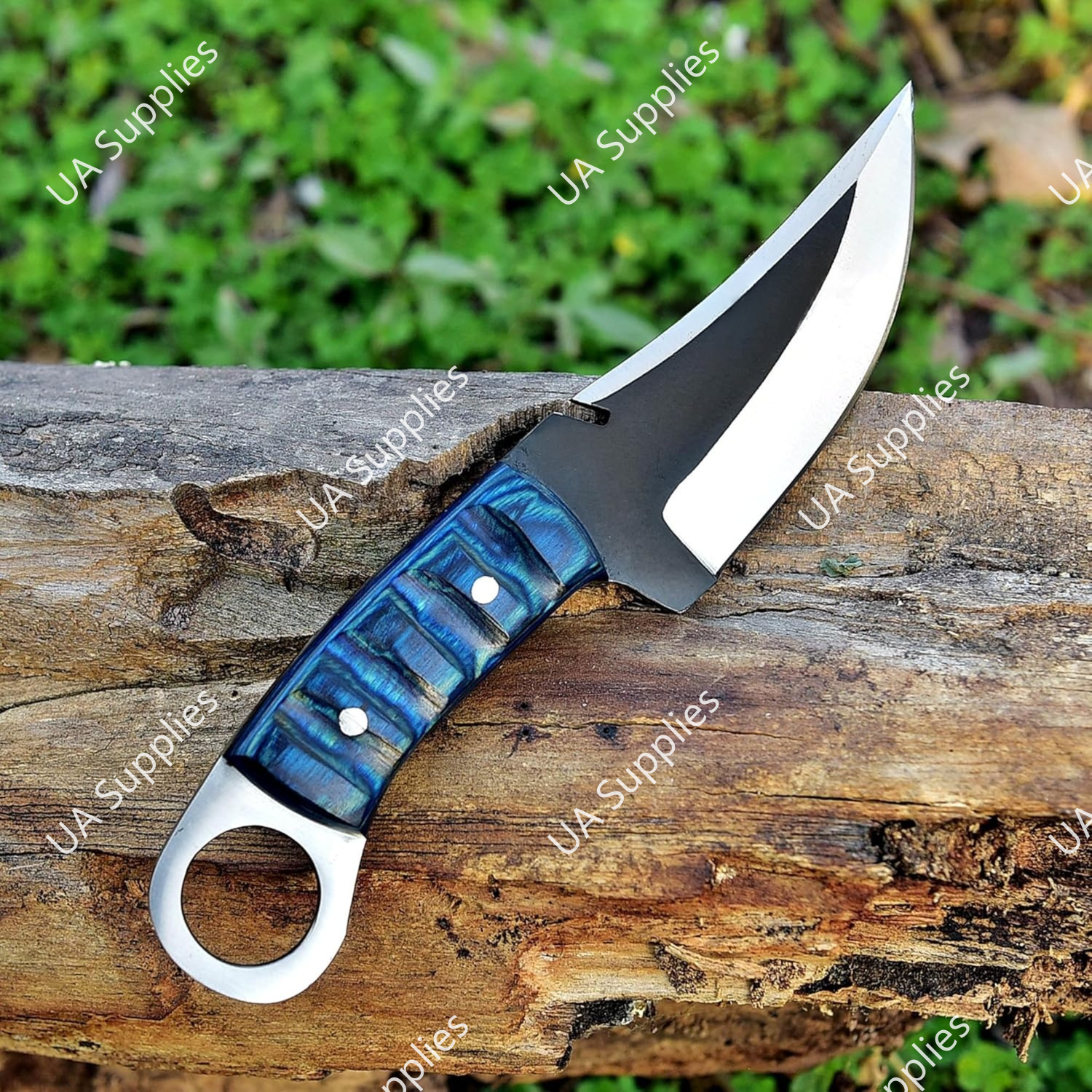 Acier inoxydable et bois bleu