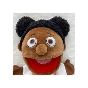 Marioneta de peluche para niña con camisa a rayas rojas y pantalones azules, juguete de peluche suave para niños de 2 a 4 años - Product Image 6