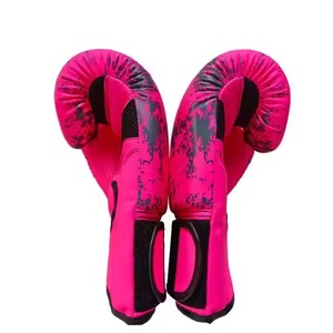 Gants de boxe professionnels en cuir pour hommes, femmes et enfants - Gants d'entraînement respirants pour MMA et kickboxing avec fermeture auto-agrippante, légers - Product Image 3
