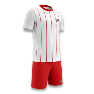 Camiseta de Fútbol Personalizada para Hombre, Blanca con Rayas Rojas, Manga Corta, Absorbe la Humedad, Corte Regular para Adultos, Todas las Temporadas - Product Image 3