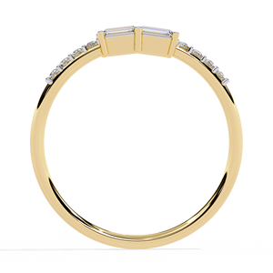 Anillo apilable de oro macizo de 14k para mujer con diamantes talla baguette a juego, ideal para regalo, compromiso, aniversario, boda. - Product Image 3