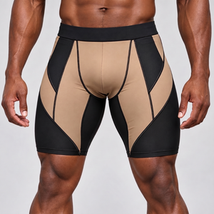 Vêtements de sport à prix raisonnable, shorts de compression pour hommes, tissu extensible haute performance, respirant, évacuant l'humidité, entraînement physique - Product Image 4
