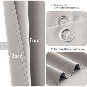 Tende Oscuranti Effetto Ciottoli per Camera da Letto e Soggiorno, Lunghe 63 Pollici, 2 Pannelli, Isolamento Termico, Tessuto Oscurante - Product Image 2