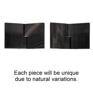 Modern Art Deco White Marble Bookends Vertical Gray Stripes Decorative Heavy Duty <b>Book</b> Holder Set for Home Office <b>Library</b> - Product Image 5