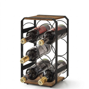 Luxury Rose Gold Metal Wine Rack Modern 6-Bottle Geometric Honeycomb Countertop Holder Space-Saving <b>Freestanding</b> Wine Display - Product Image 3