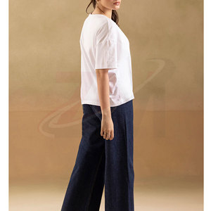 Camiseta de Algodón Extra Grande para Mujer, Tejido Suave y Transpirable, Corte Holgado Informal, Ropa de Calle de Verano, Prenda Superior Informal para Uso Diario - Product Image 4