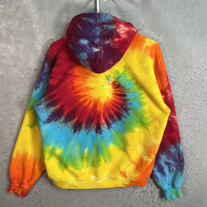 Haute qualité hiver surdimensionné cravate-teinture pull Vintage Streetwear à capuche Jersey haut cordon poches lavé coupe ample solide - Product Image 2