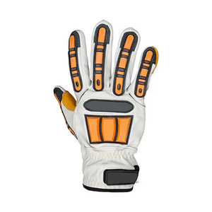 High Quality Goatskin Leather Mechanical Gloves Heavy Duty Abrasion Resistant Industrial Safety Impact Resistant Durable Gloves - Product Image 4