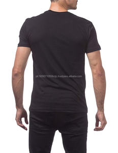 T-shirts vierges noirs à col rond bon marché pour hommes pour imprimer des chemises simples pour hommes vêtements de sport en gros - Product Image 5