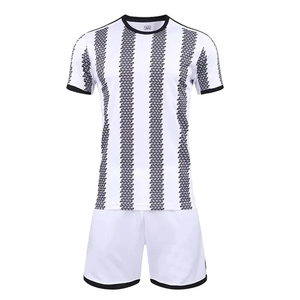 Men's Soccer Jersey Kit <b>White</b> <b>Black</b> <b>Striped</b> Heat-Transfer Printed Sleeveless Moisture Wicking Regular Fit All Seasons Apparel - Product Image 1