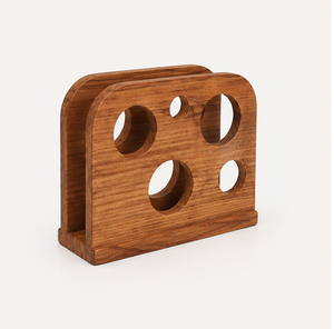 Wooden Eco-Friendly Rectangle Napkin Holder Mixed Hardwood Striped Design Tissue <b>Paper</b> Stand for <b>Kitchen</b> Dining Table Home Decor - Product Image 4