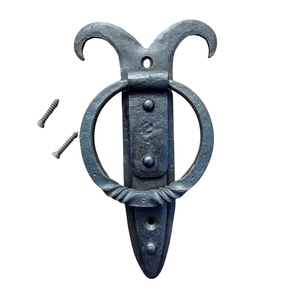 Anneau plat forgé à la main sur mesure, finition thermolaquée, pour la décoration, pour offrir en cadeau, pour portes de chambre, pour portes de jardin - Product Image 2