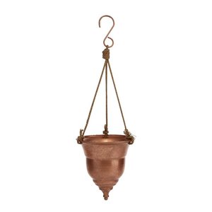 Elegant Metal Hanging Plant <b>Basket</b> with Intricate Nature Inspired Design for Balcony Porch and Patio <b>Display</b> - Product Image 2
