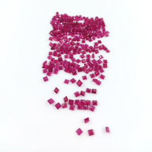 Rubíes naturales de Bangkok calibrados en forma de cuadrados de 6 mm, piedras preciosas de rubí facetadas sueltas naturales para la fabricación de joyas, listas para usar. - Product Image 1