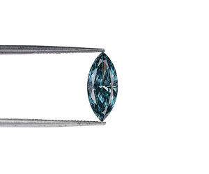 Piedras semipreciosas cultivadas en laboratorio OM GEMS, 0.90 CT, corte marquesa brillante, azul verdoso intenso, claridad VS1, diamante CVD para joyería - Product Image 1