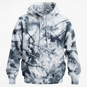 Sweat-shirt à capuche unisexe surdimensionné en polaire, hiver, uni, lavé, respirant, coupe-vent, avec poche - Product Image 1