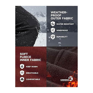 Pantalones de Esquí Resistentes al Agua, Forrados de Felpa, Cálidos, de Softshell, para Senderismo Invernal, con 4 Bolsillos con Cremallera, para Deportes de Nieve al Aire Libre - Product Image 6