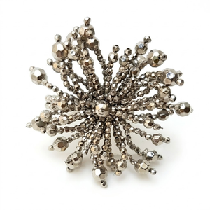 Luxury Beaded Sunflower Napkin <b>Rings</b> Set | Handmade Crystal Metal Napkin Holder for Wedding Dining Table Decor Party Banquet - Product Image 2