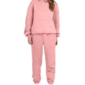 Conjunto deportivo de invierno para mujer, ropa deportiva gruesa para senderismo, conjunto de jogging con capucha, 2 piezas. - Product Image 4