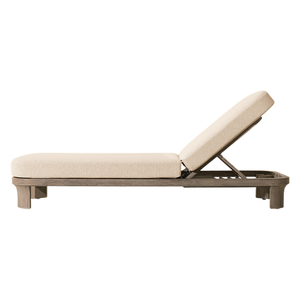 Collection Signature Hotel Emma - Chaise longue d'extérieur en teck premium avec dossier réglable et coussin - Salon élégant au bord de la piscine - Product Image 2